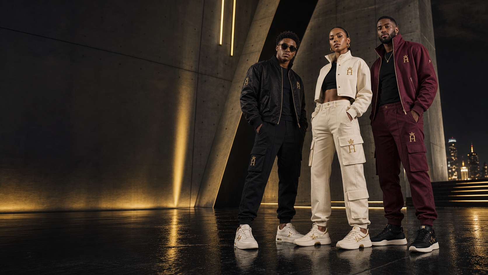 HYEAMAN luxury streetwear campaign with models