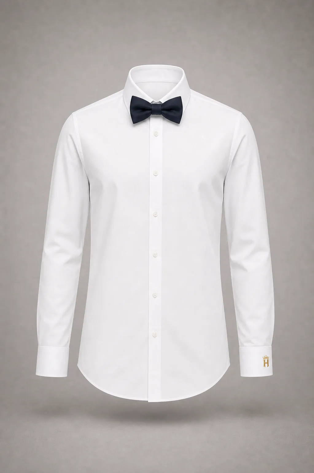 Signature White Shirt and Navy Bow Tie
