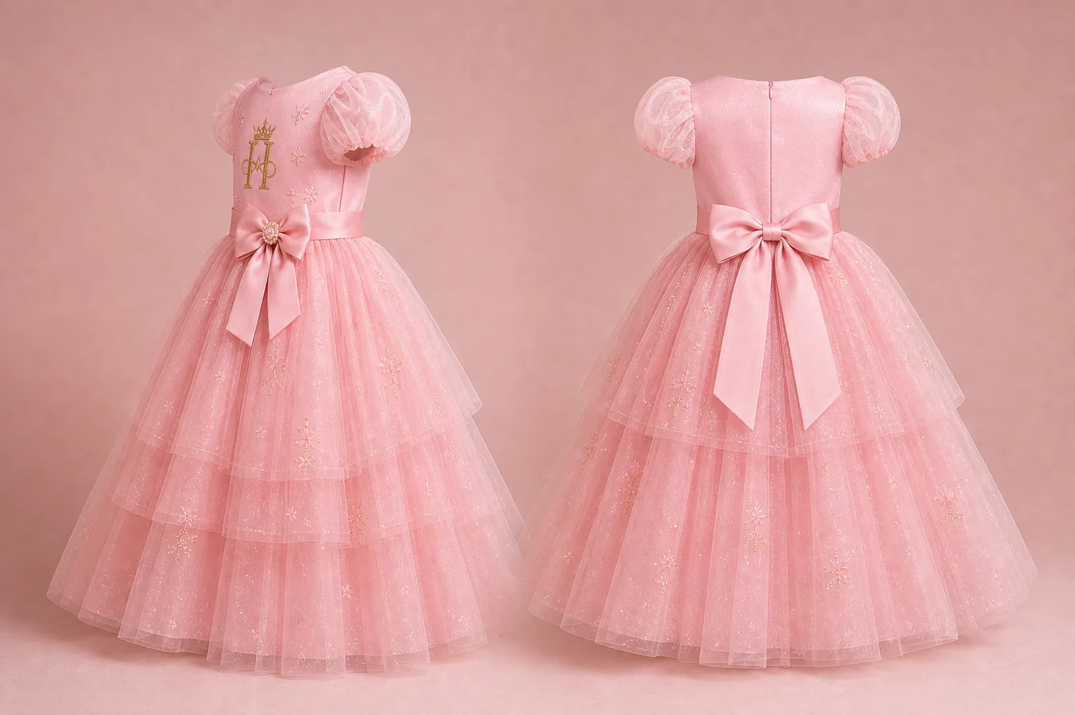 Princess Rose Gown side and back views