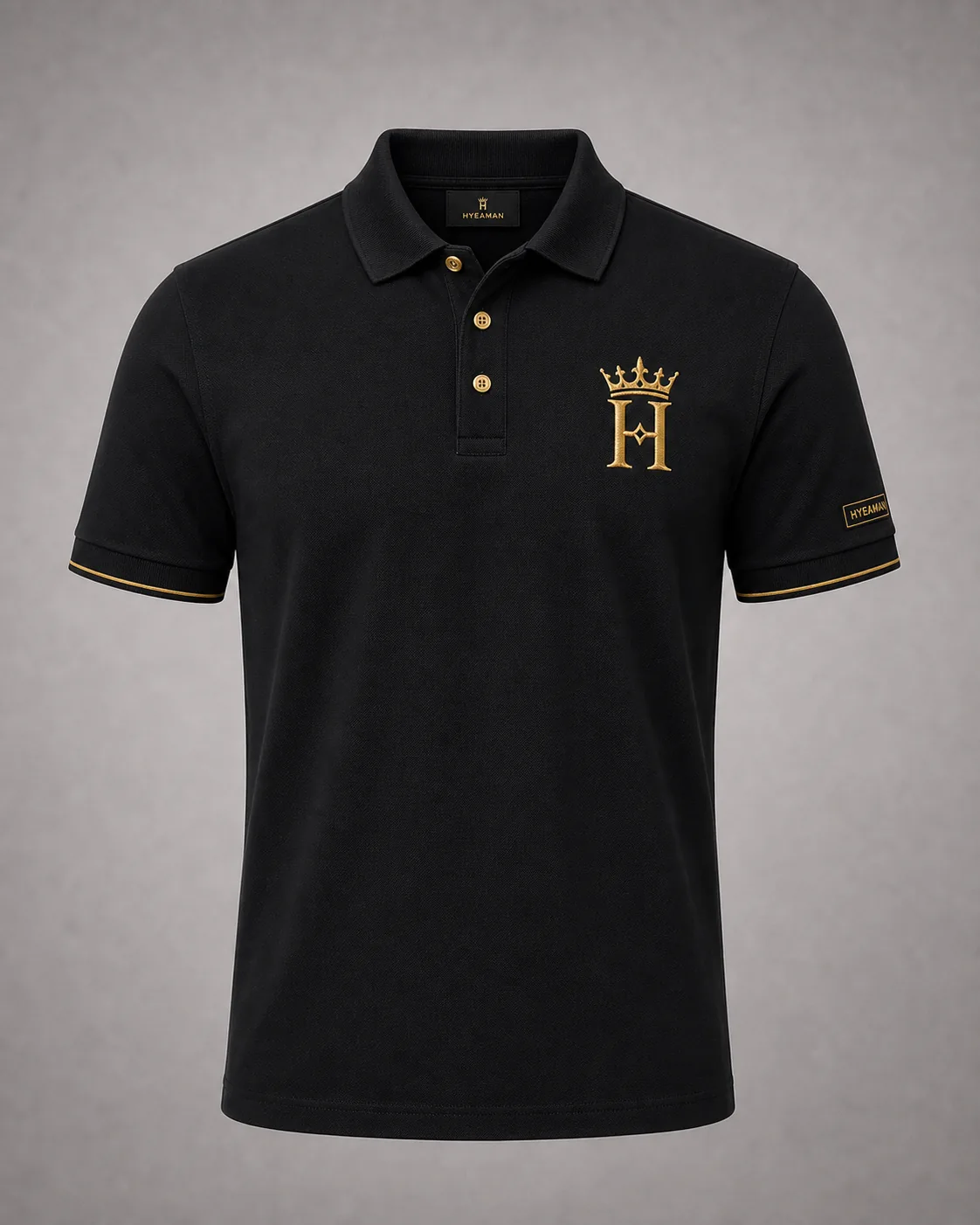Black Gold Crest Polo