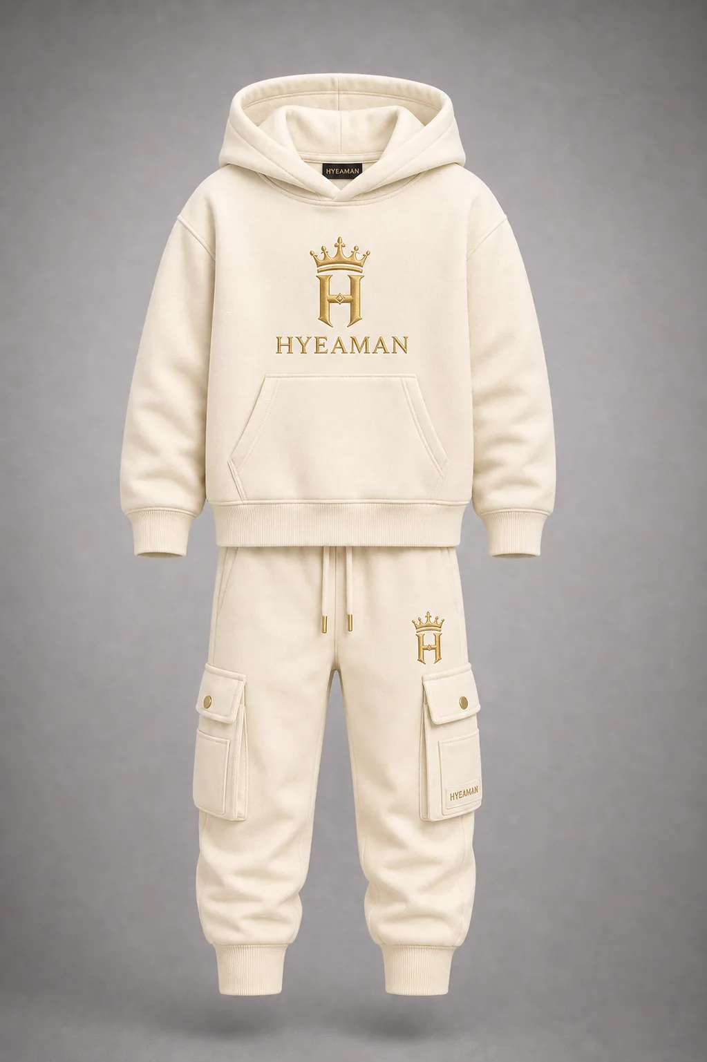 Prince Cream Hoodie Cargo Set