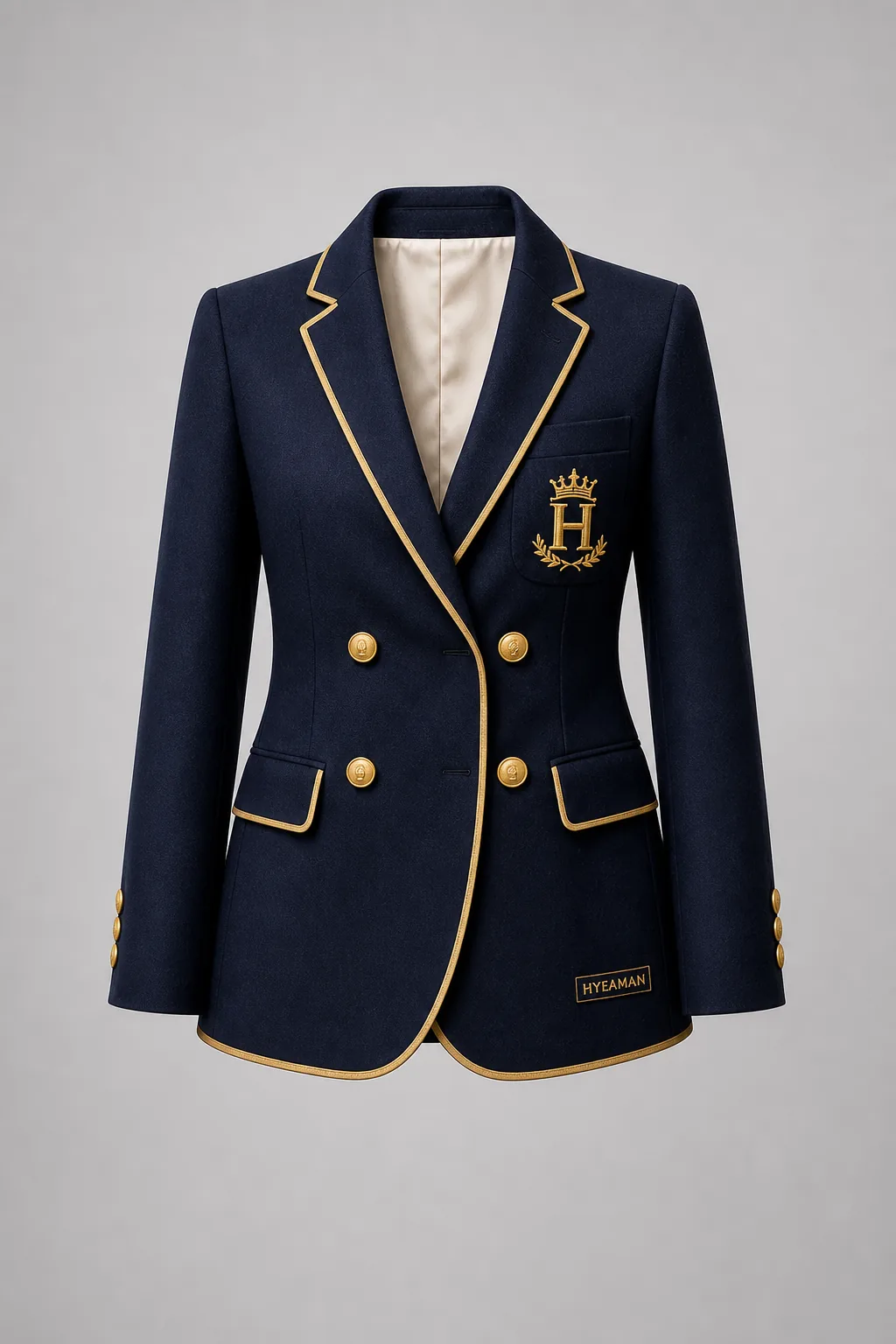 Ladies navy gold signature suit blazer