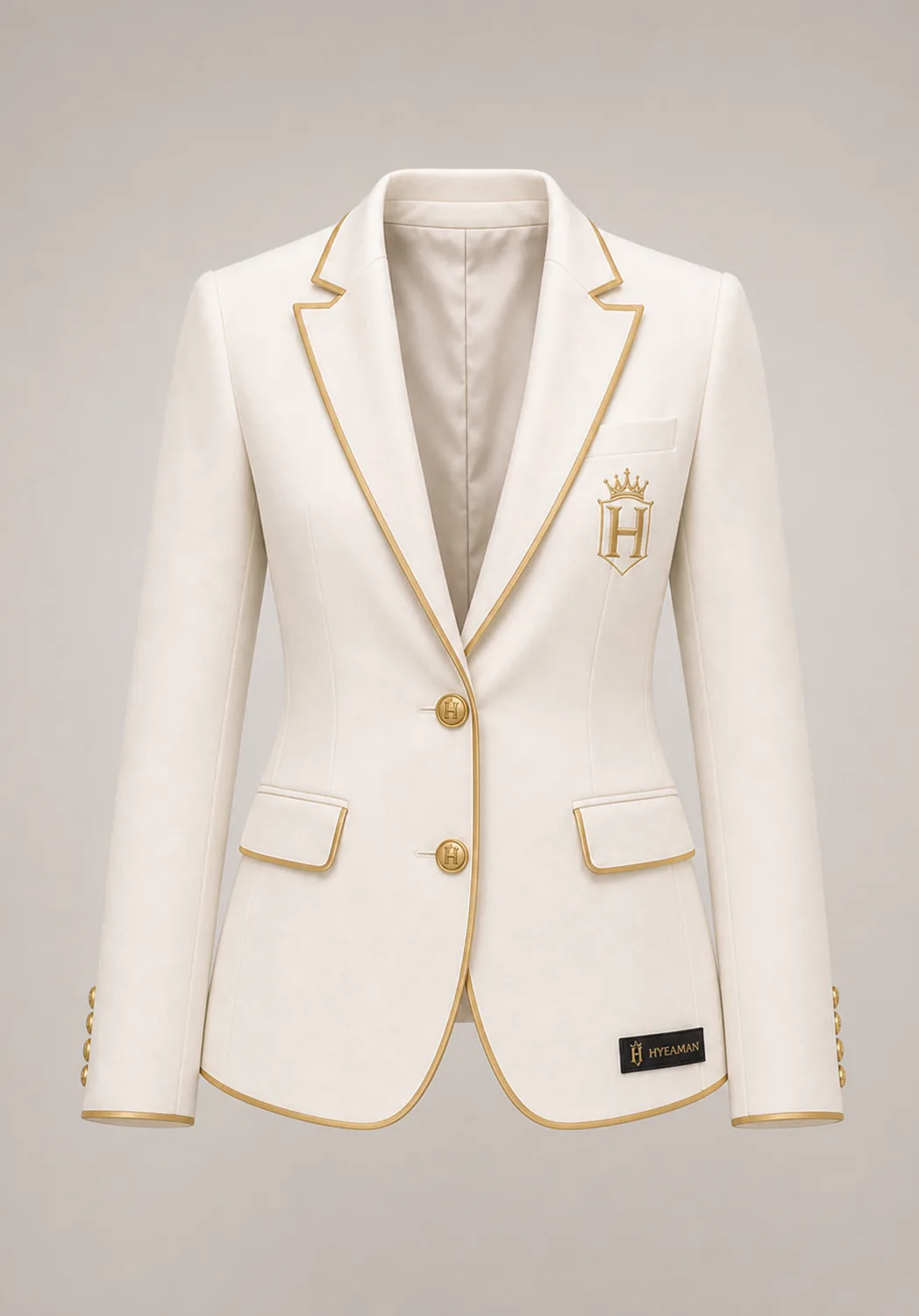 Ladies ivory gold signature suit blazer
