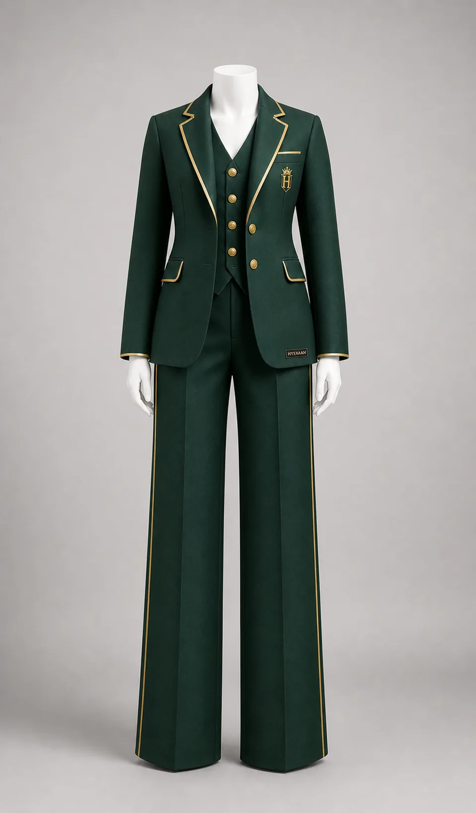 Ladies forest green signature suit mannequin set