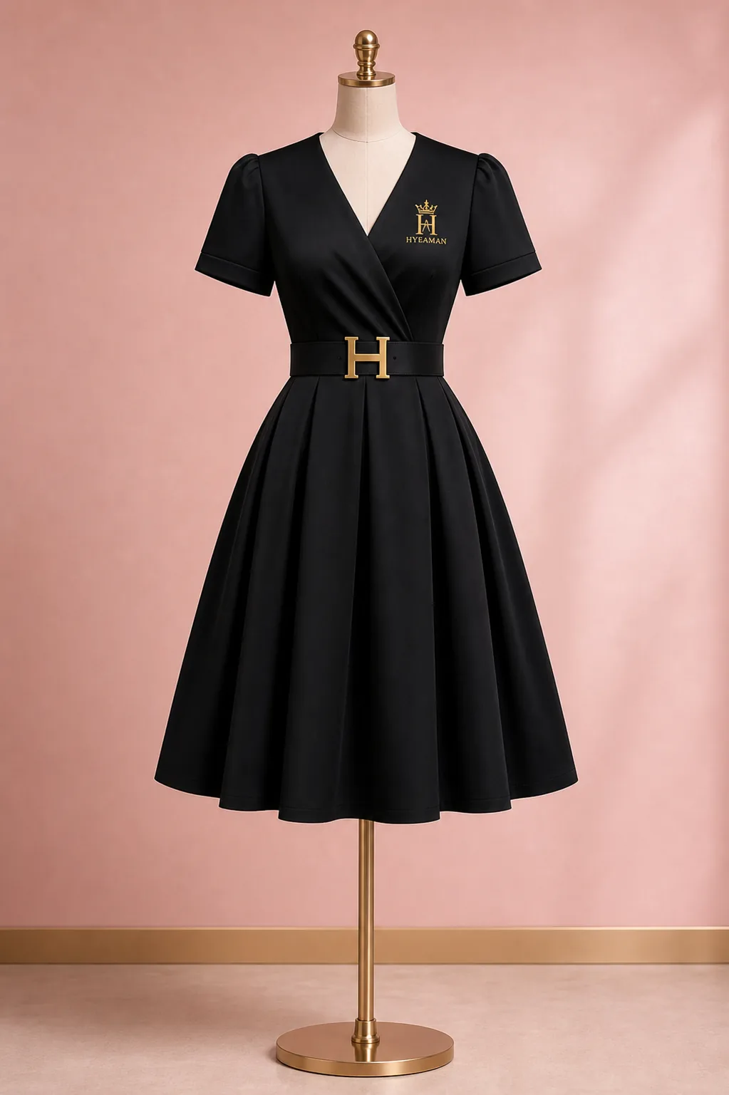 Noir Crest Day Dress