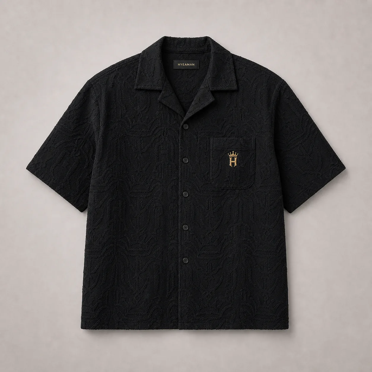 Men Jacquard Camp Shirt