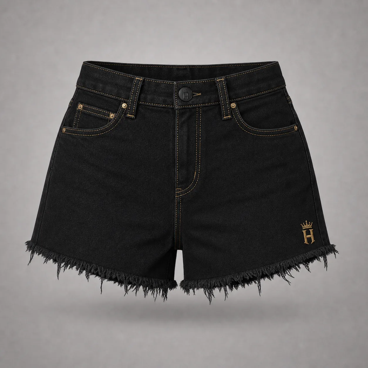Ladies Frayed Denim Shorts
