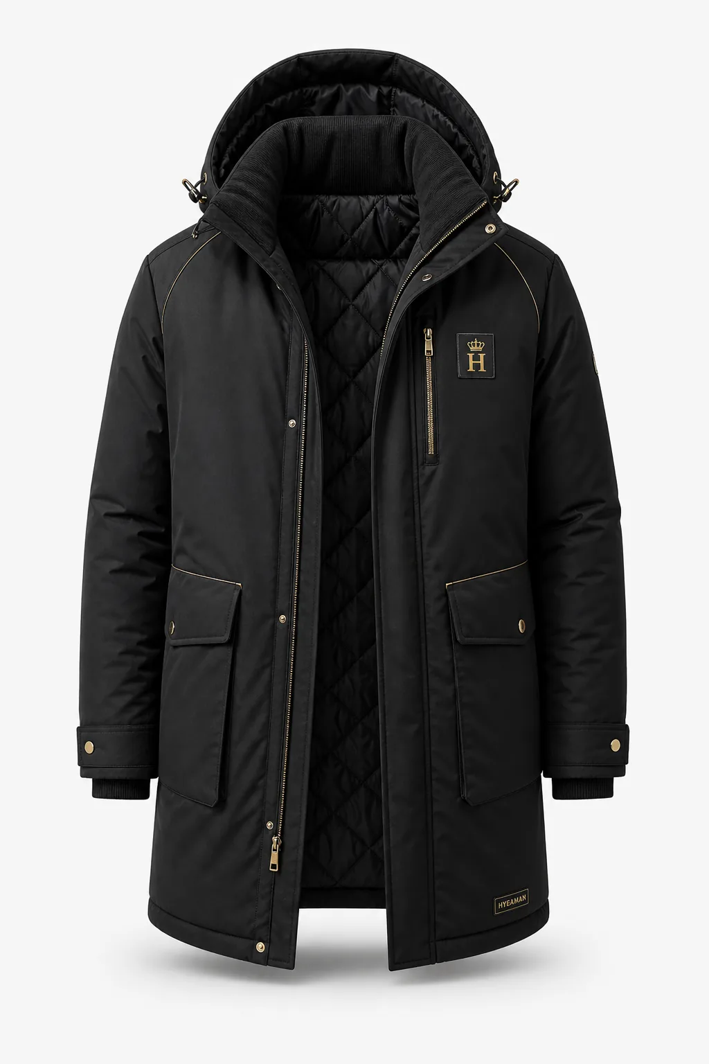 Men Black Crown Winter Parka