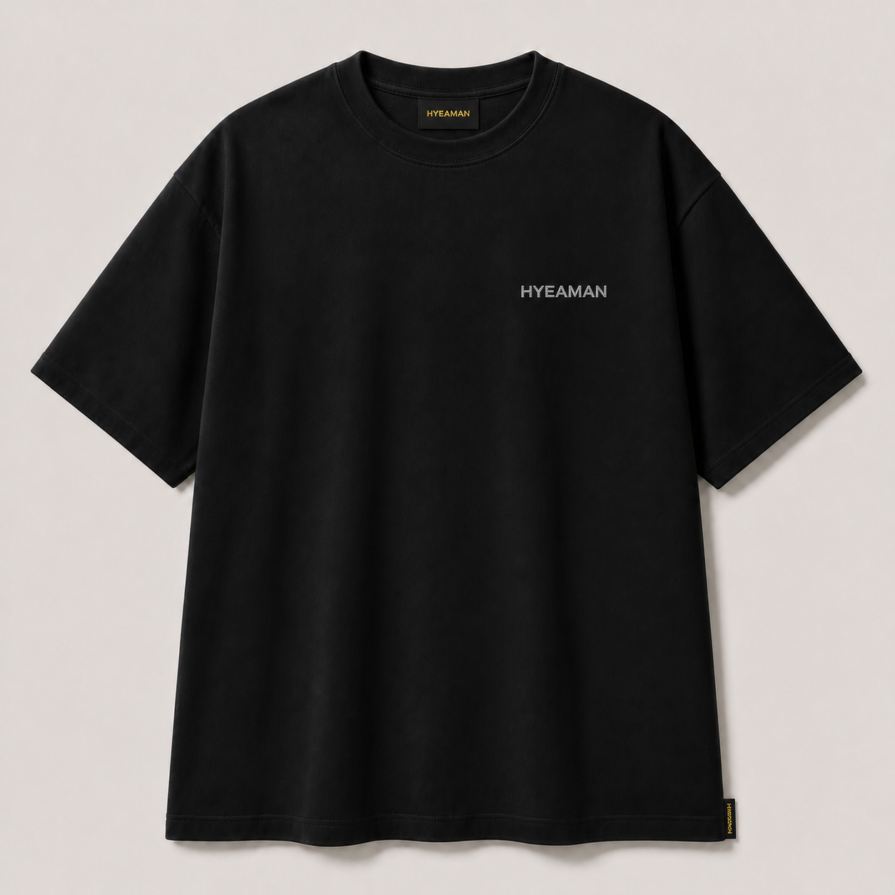 Black Logo Tee Silver Wordmark Single