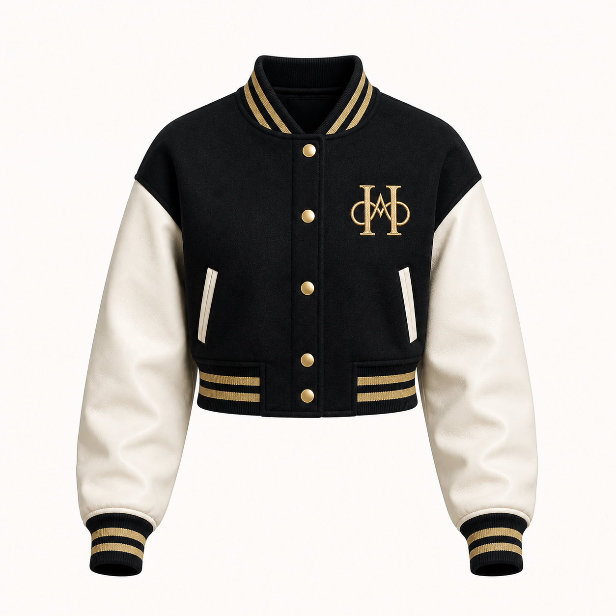 Womens Cropped Varsity Monogram Single