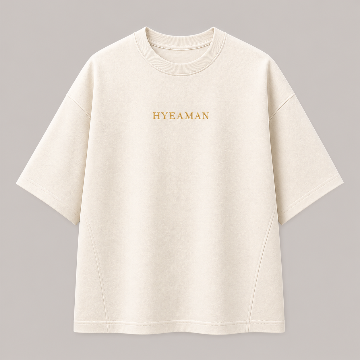 Mens Ivory Heavy Tee Wordmark Single