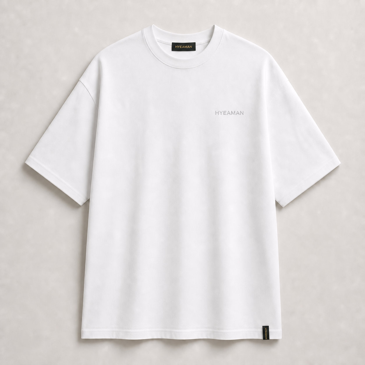 White Longline Tee Platinum Wordmark Single