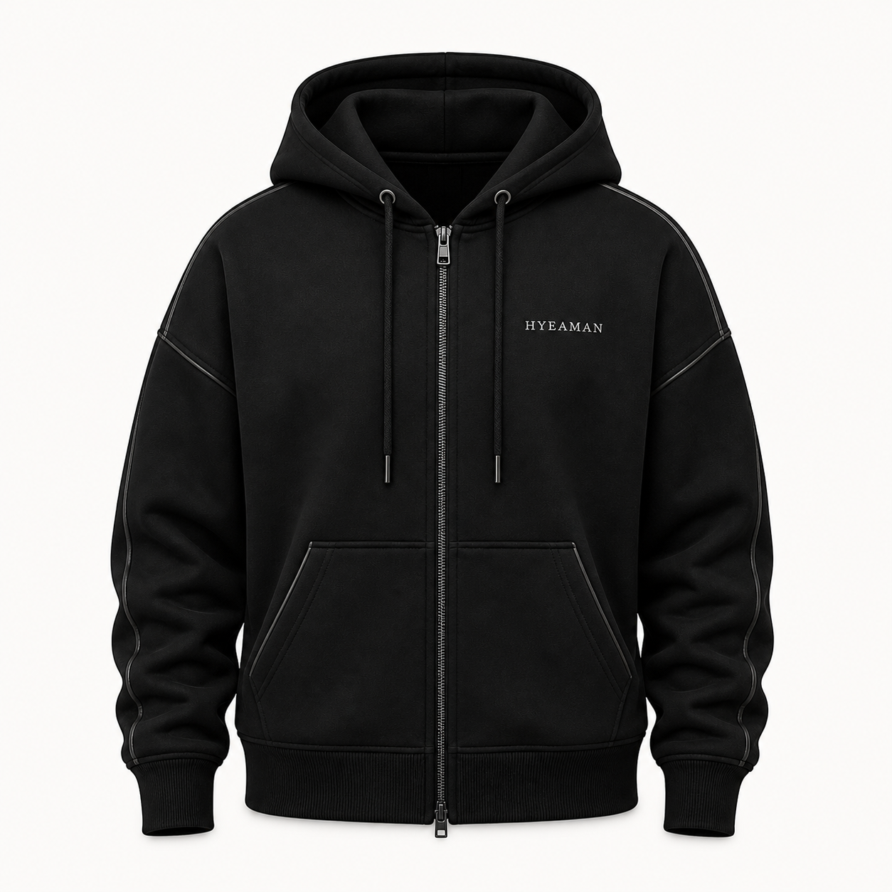 Black Zip Hoodie Wordmark Single