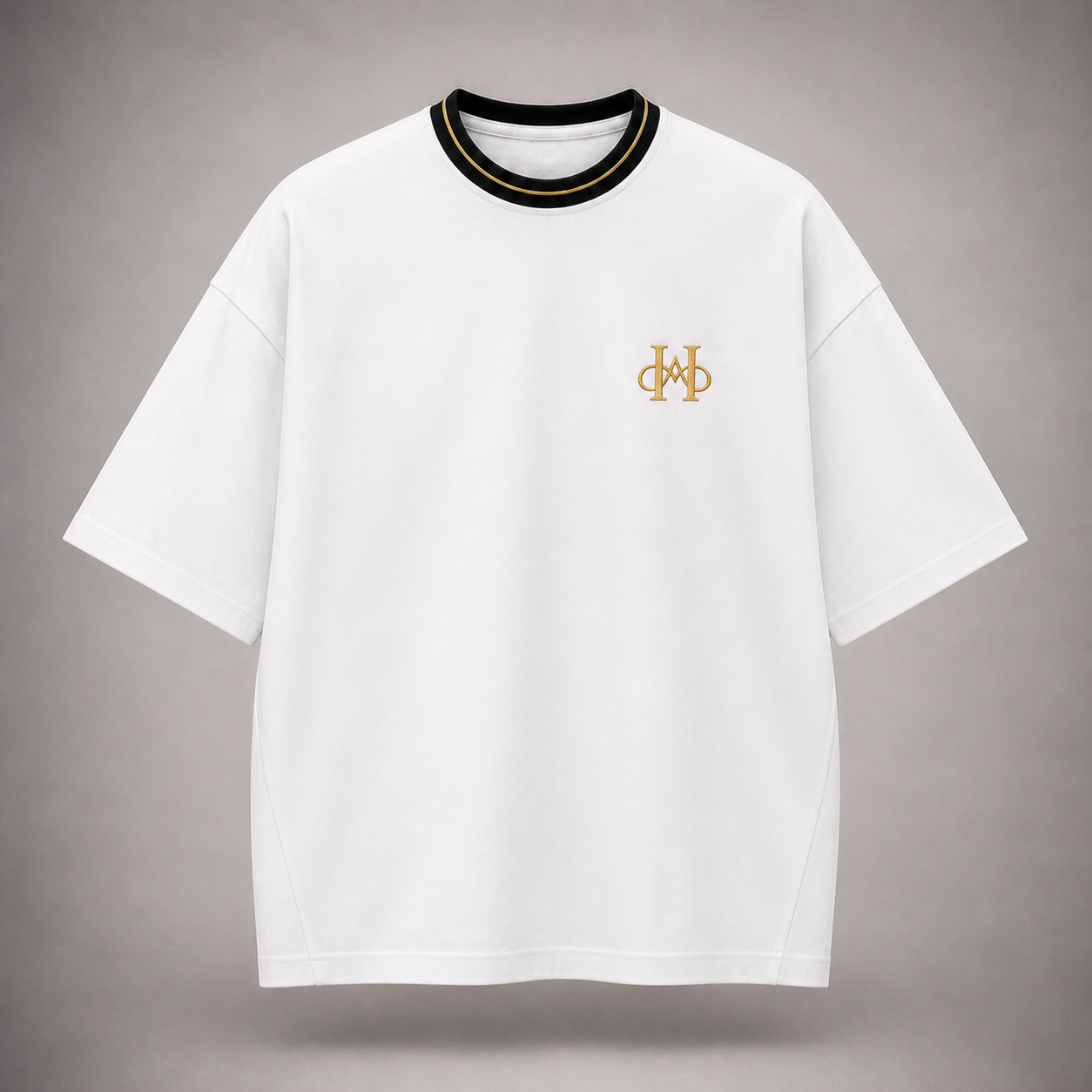 White Oversized Street Tee Monogram Single