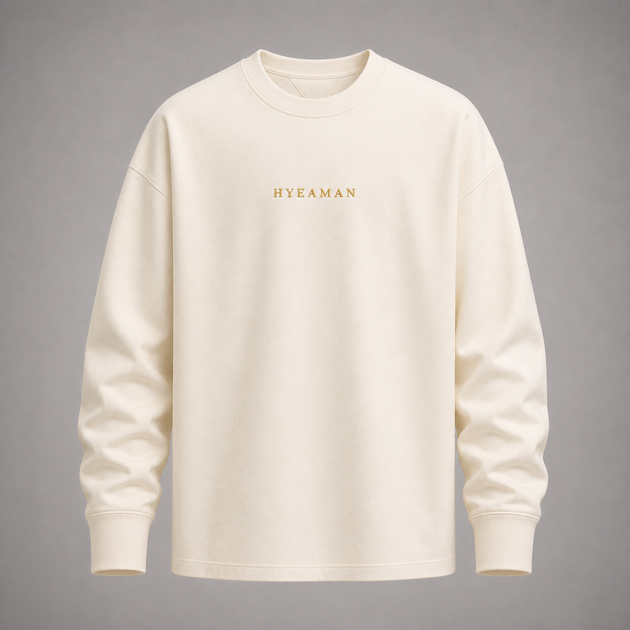 Ivory Long Sleeve Tee Wordmark Single