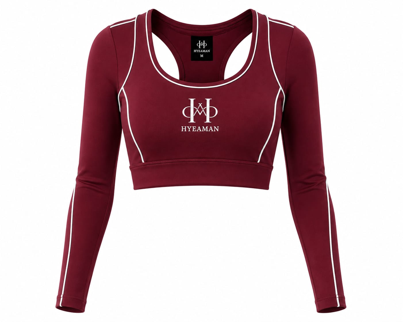 Active Burgundy Long Sleeve Crop Top