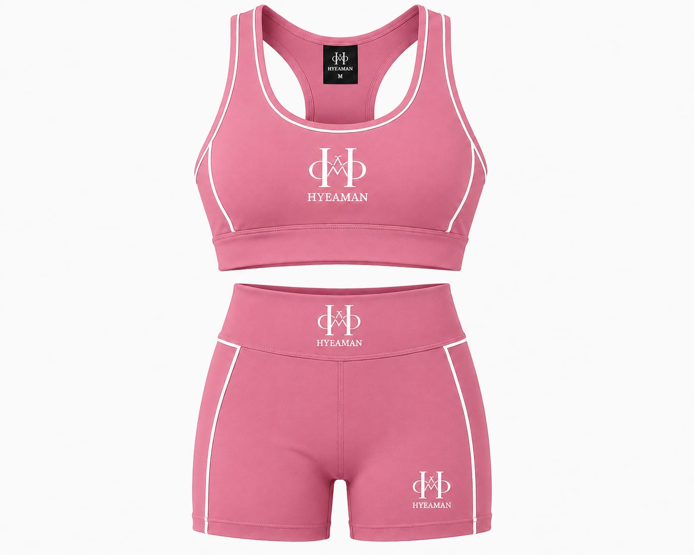 Active Pink Bra Shorts Set