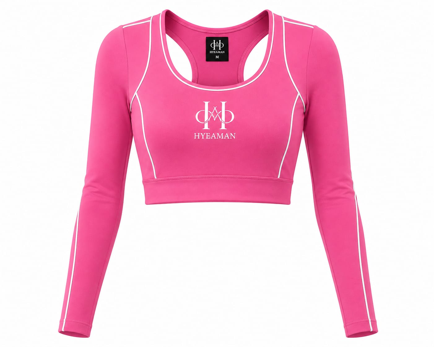Active Pink Long Sleeve Crop Top