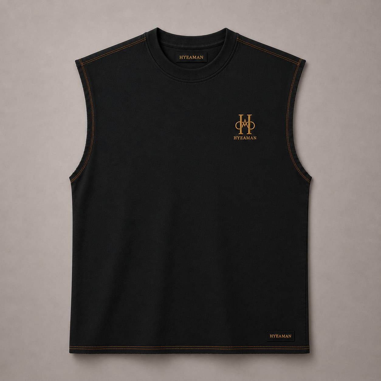 Black Raw Edge Muscle Tee
