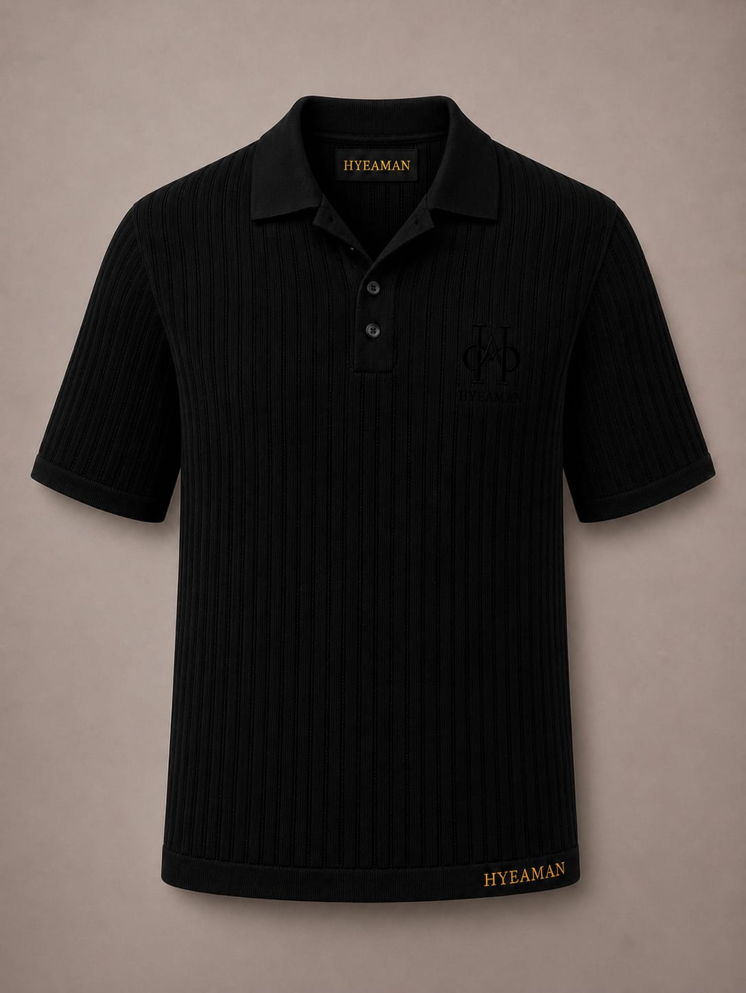 Black Ribbed Polo