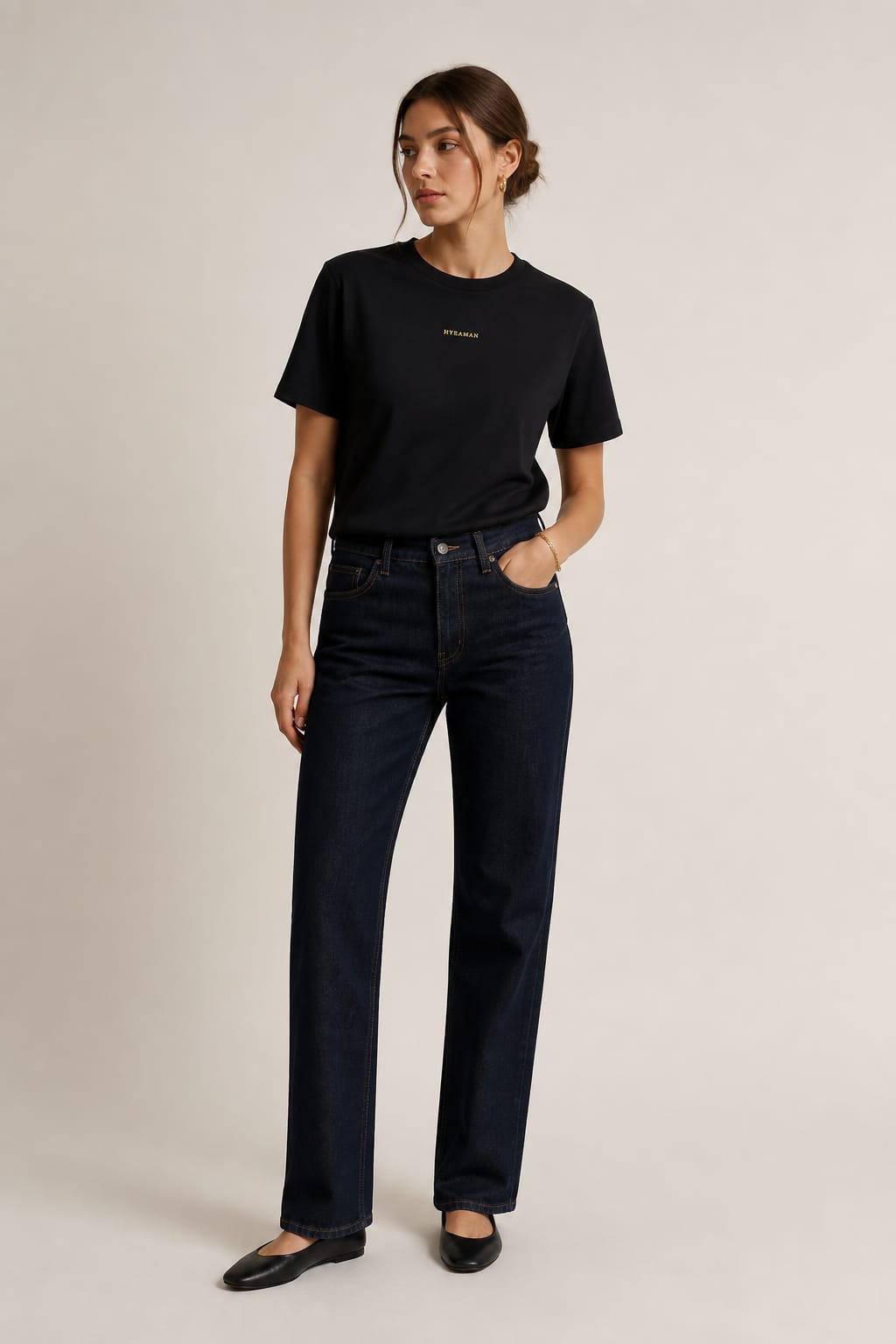 Black Tee Trouser Set Lifestyle