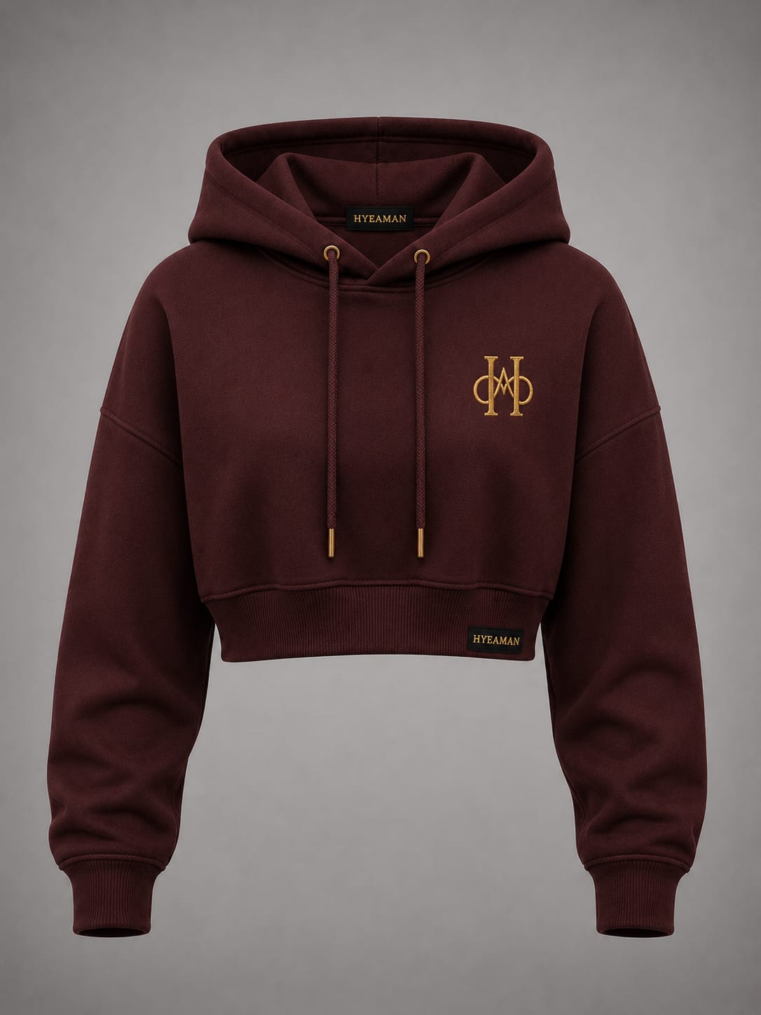 Burgundy Cropped Hoodie