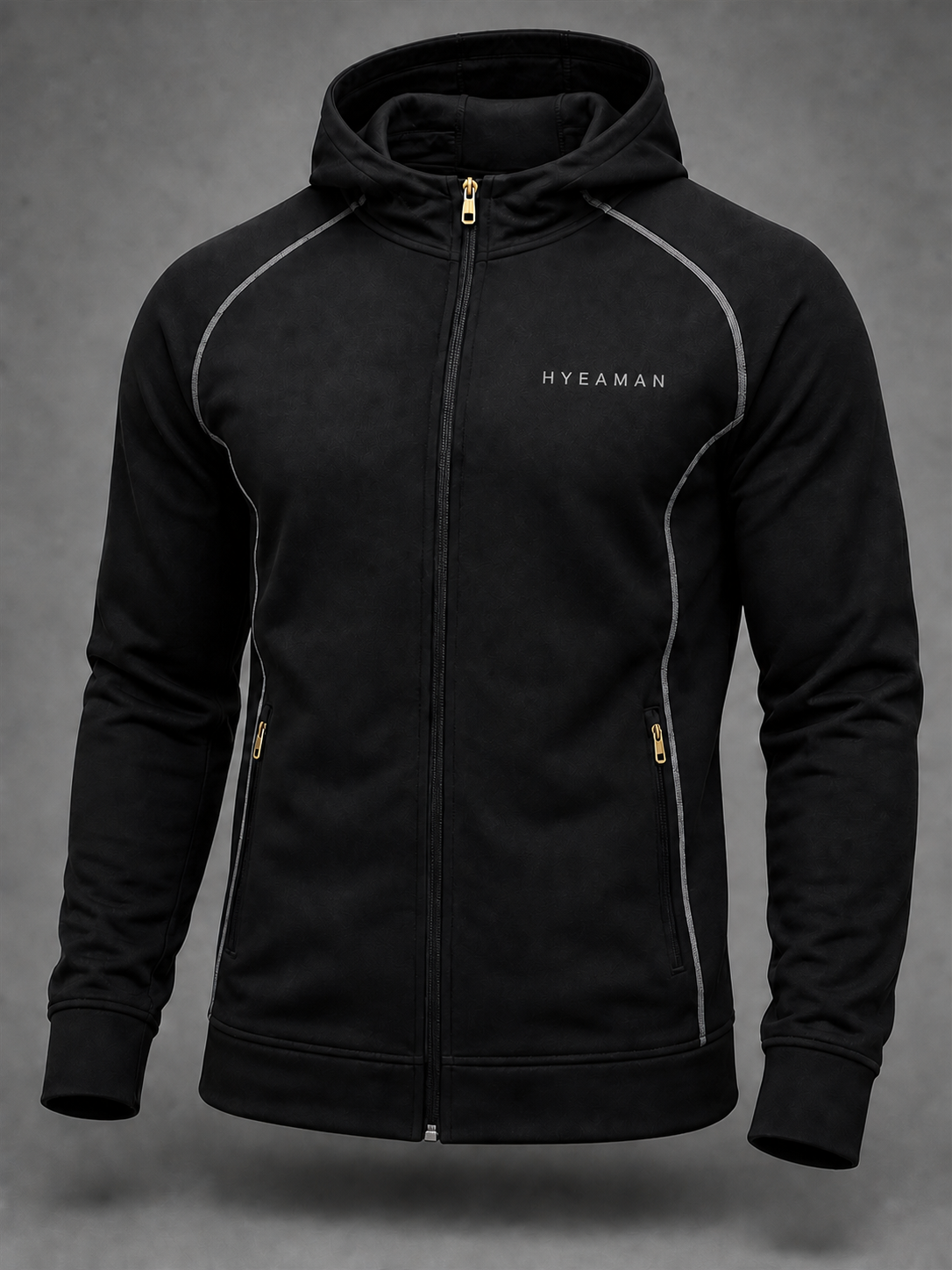 Athlete Zip Hoodie Front View Wordmark Concept