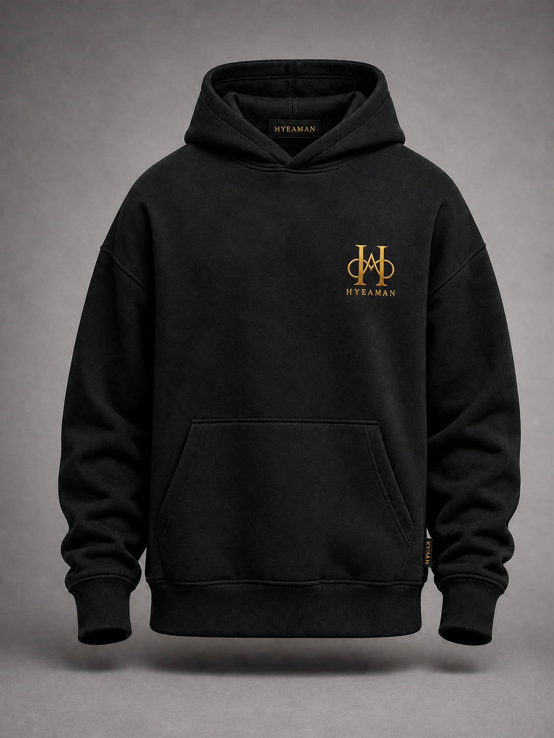 Classic Crown Hoodie Front View Monogram Label Concept