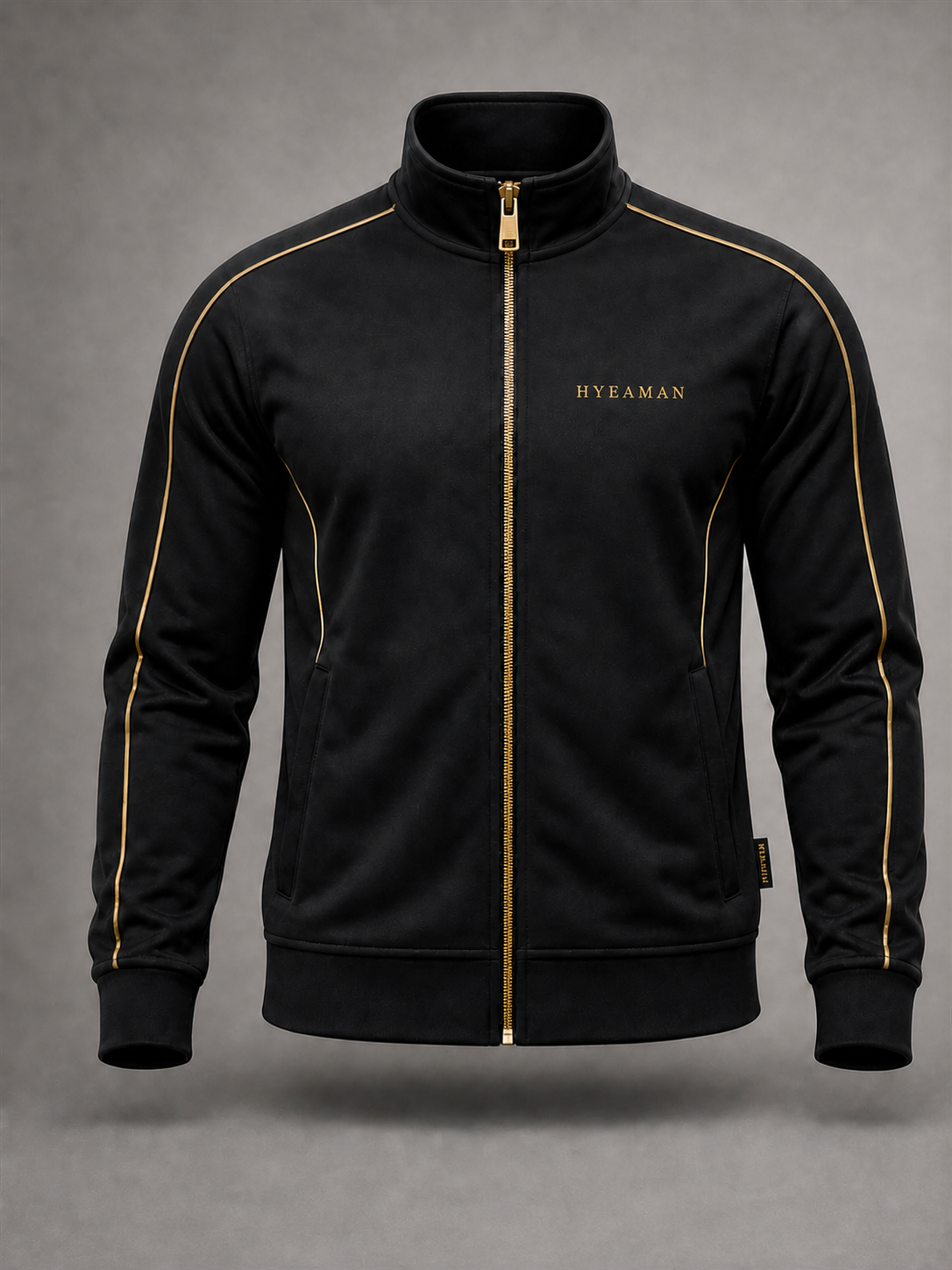 Classic Track Jacket Front View Wordmark Label Concept