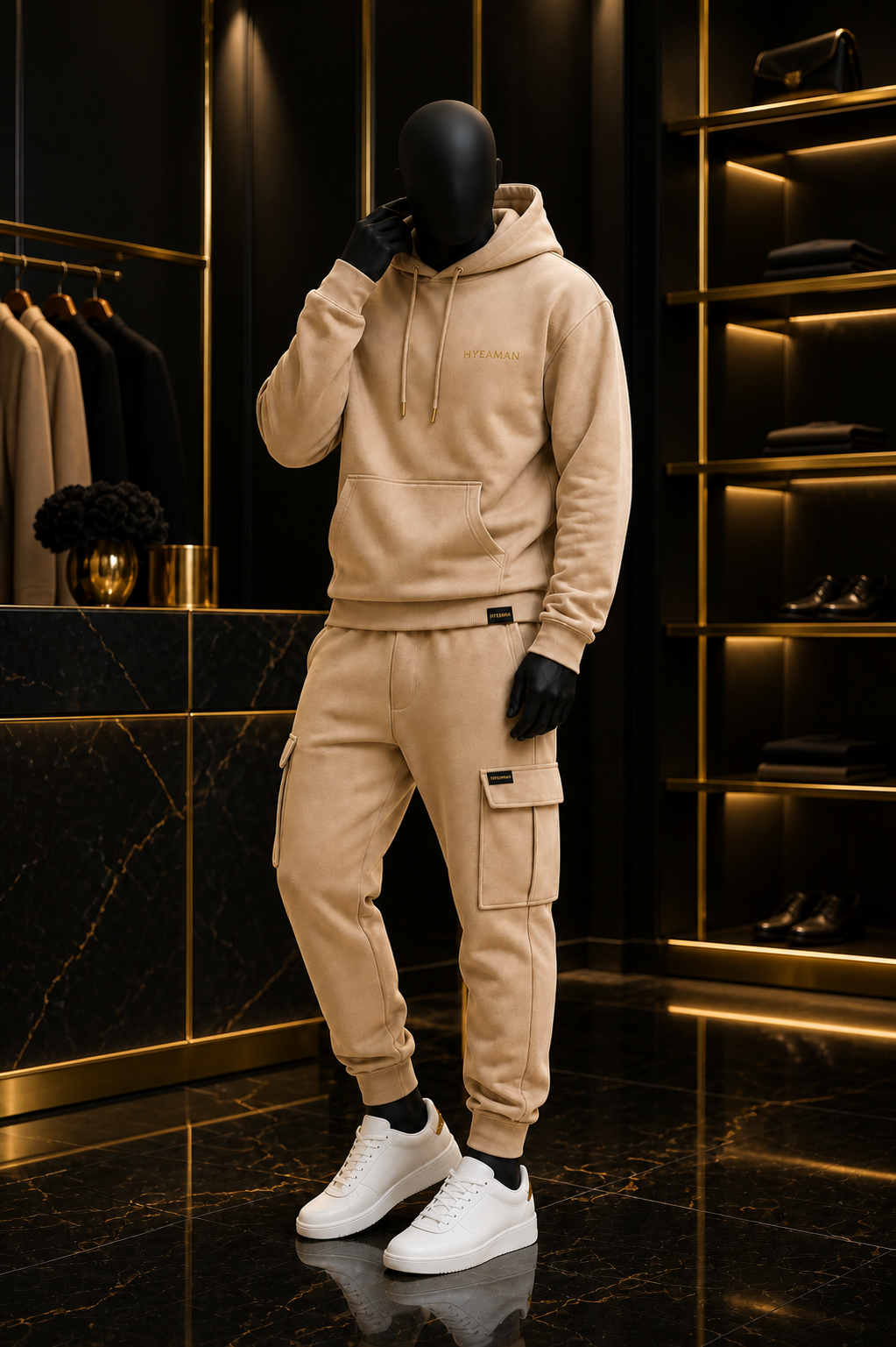 Collection 24 03 Sand Tracksuit Mannequin Wordmark Concept Single