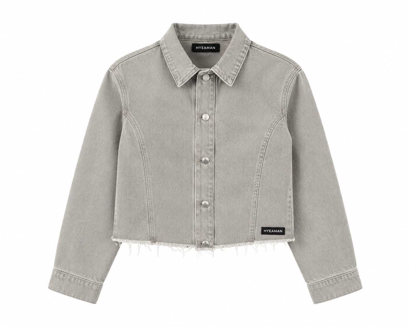 Grey Cropped Denim Jacket