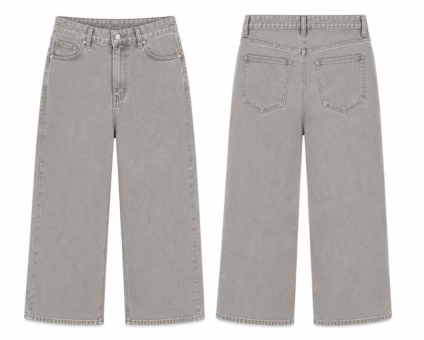 Grey Wide Leg Jeans Multi