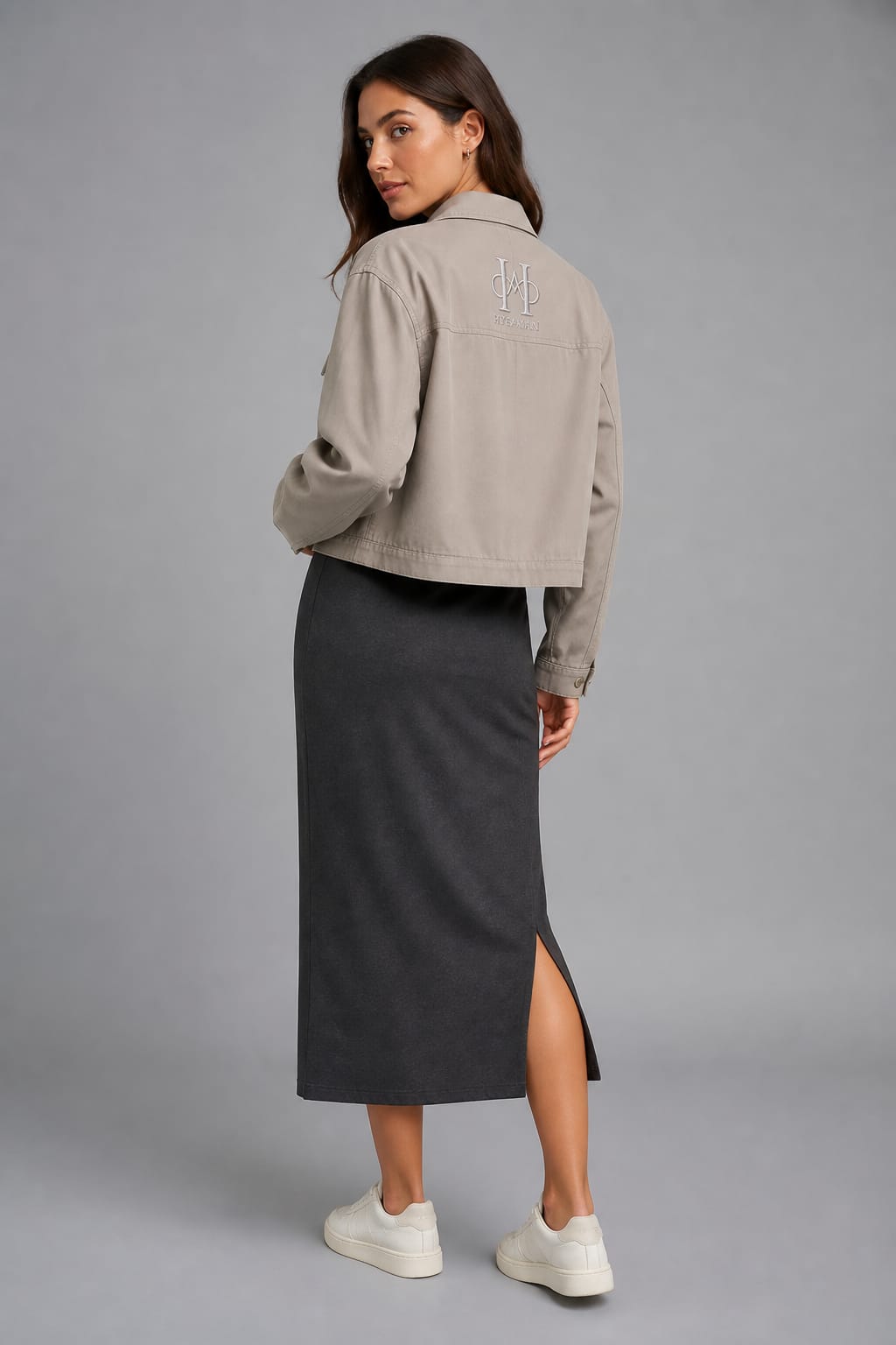 Tailored Taupe Jacket Pencil Skirt Set