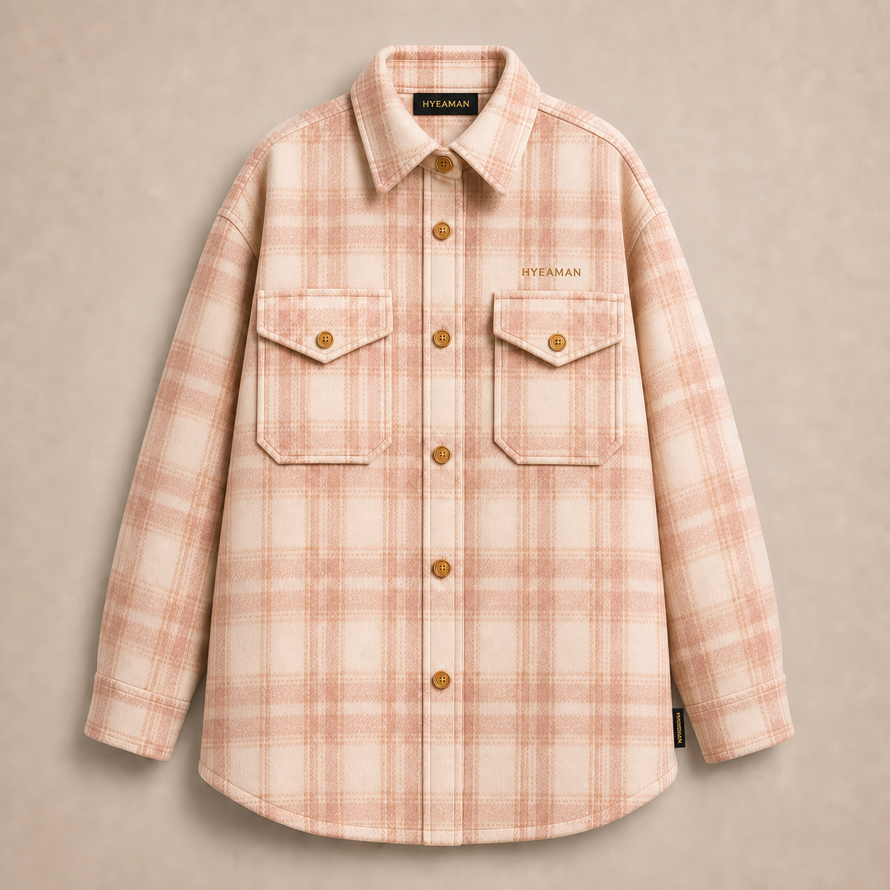Ladies Blush Plaid Shacket