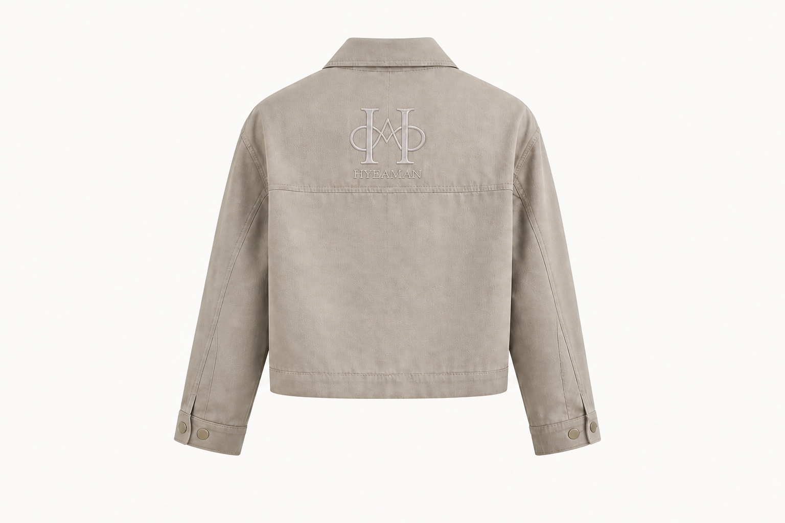 Taupe Cropped Utility Jacket Back