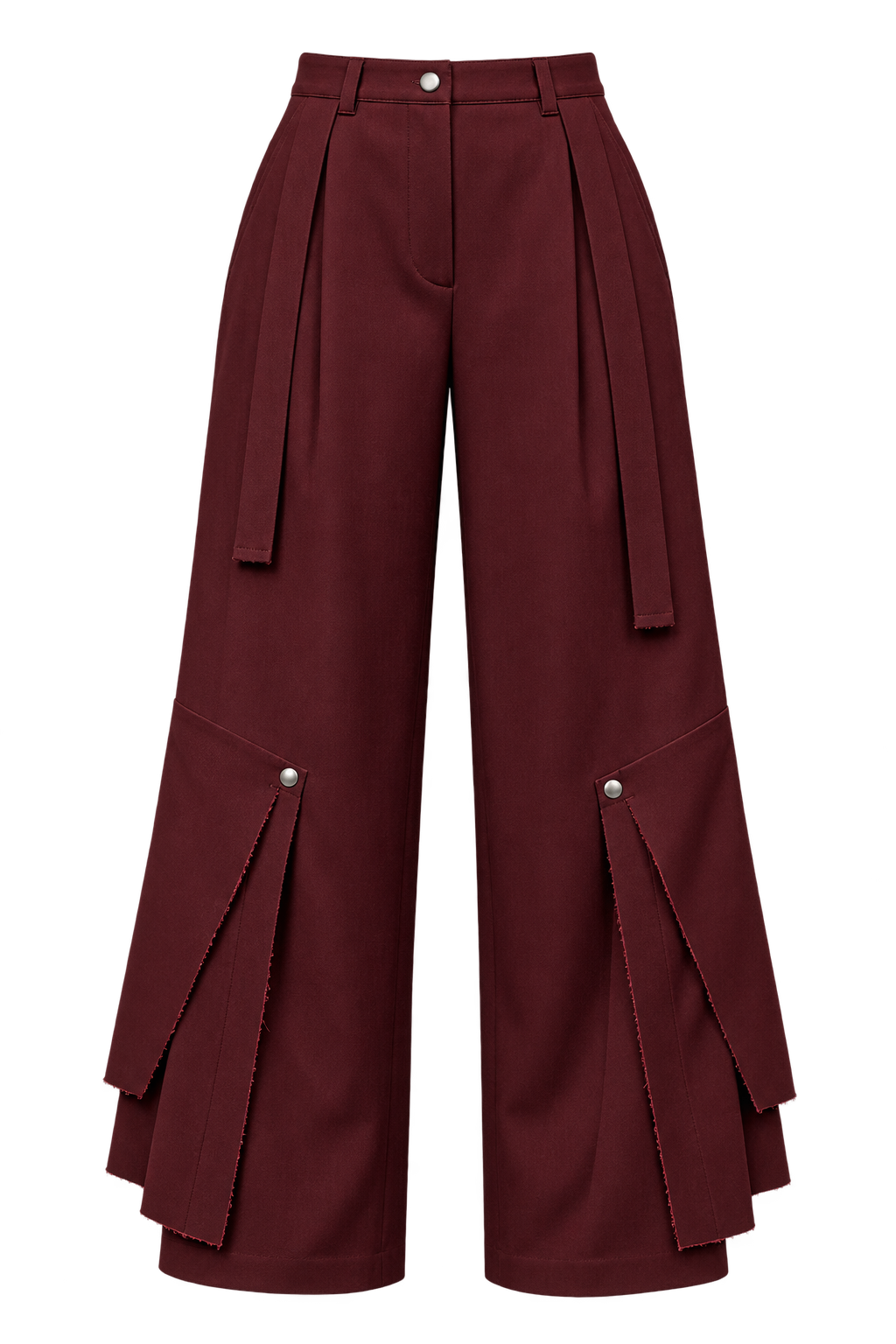 Burgundy Tailored Suit Trousers