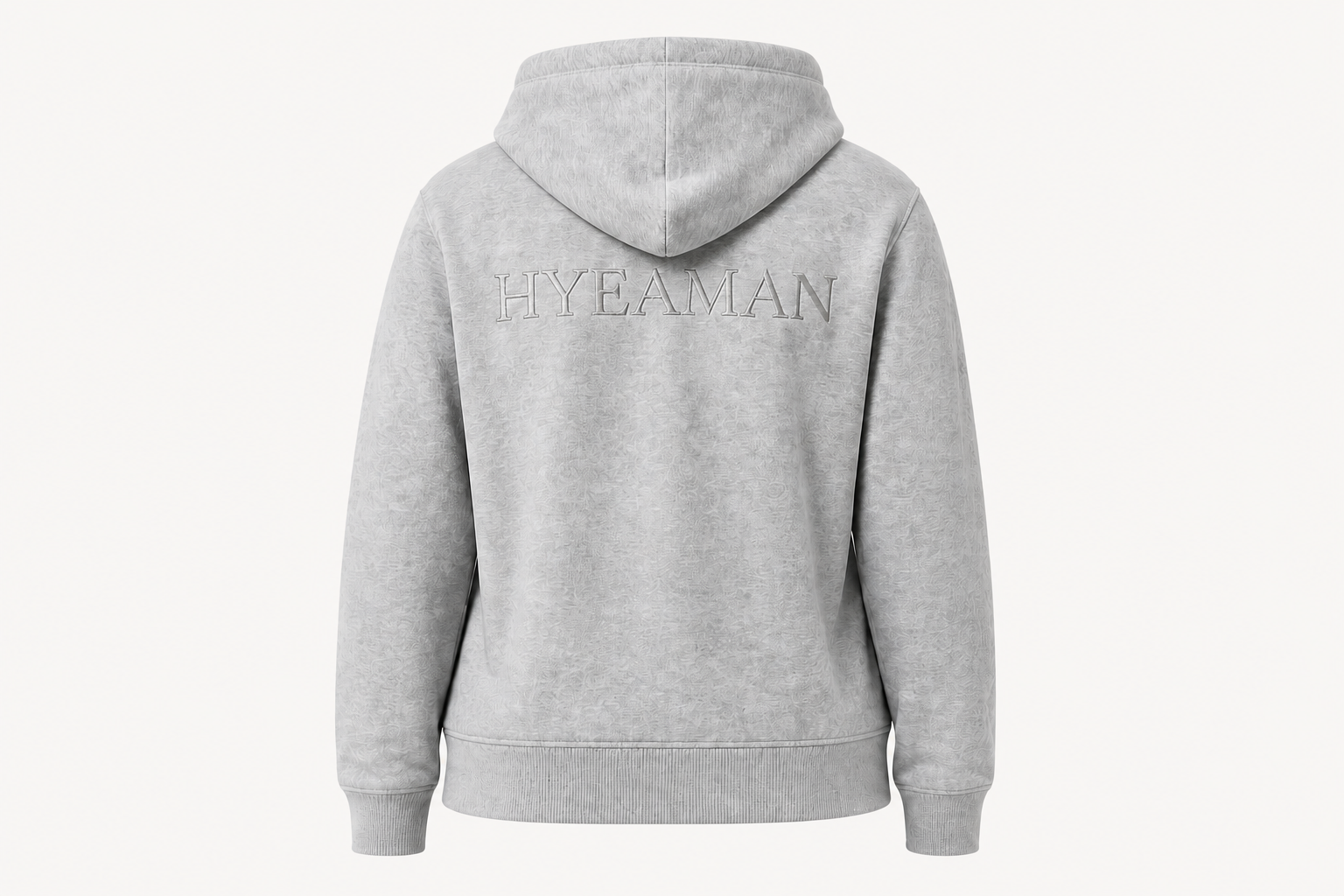 Grey Zip Hoodie Back