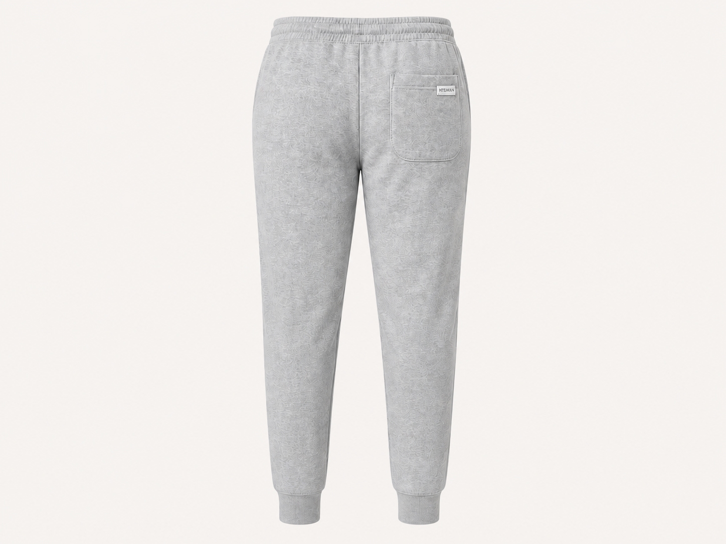 Grey Tapered Joggers Back
