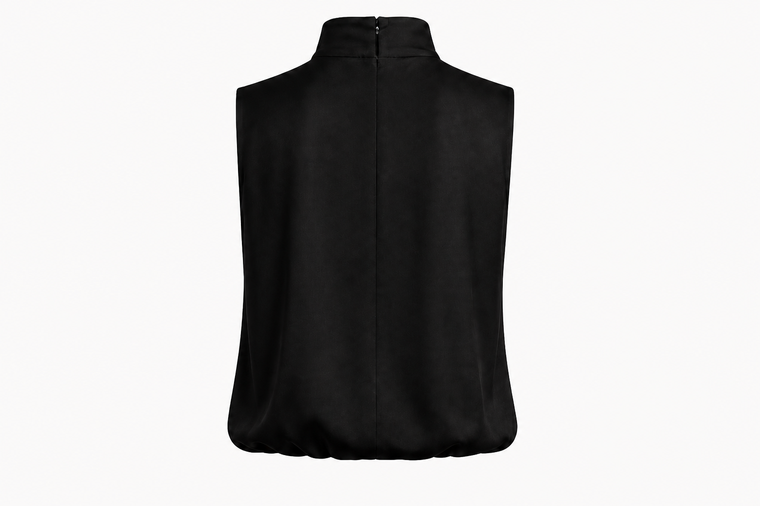Black High-Neck Blouse Back