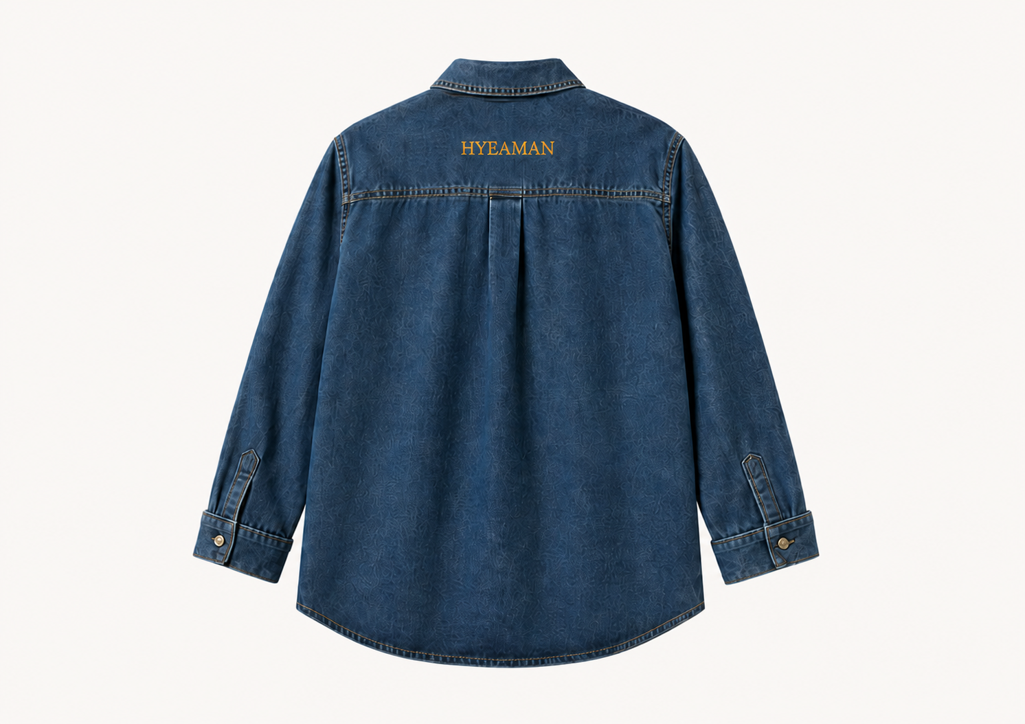 Mens Blue Denim Overshirt Back
