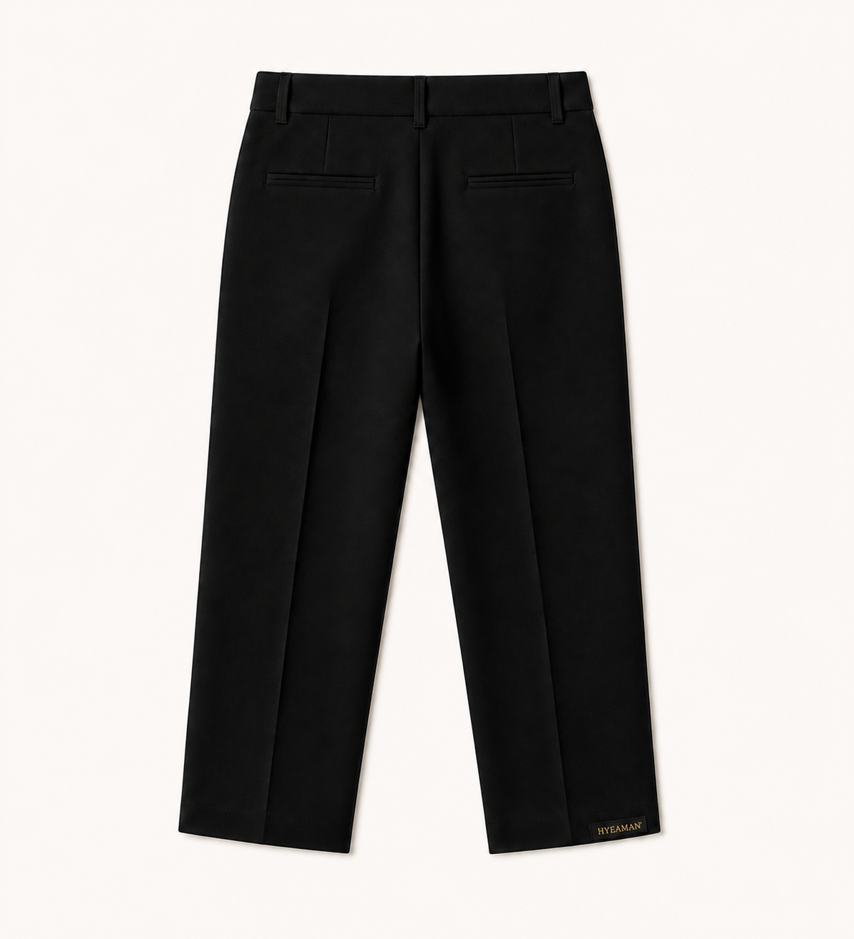 Black Cropped Tailored Trousers Back