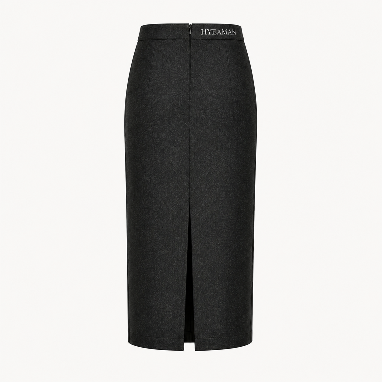 Charcoal Pencil Skirt Back