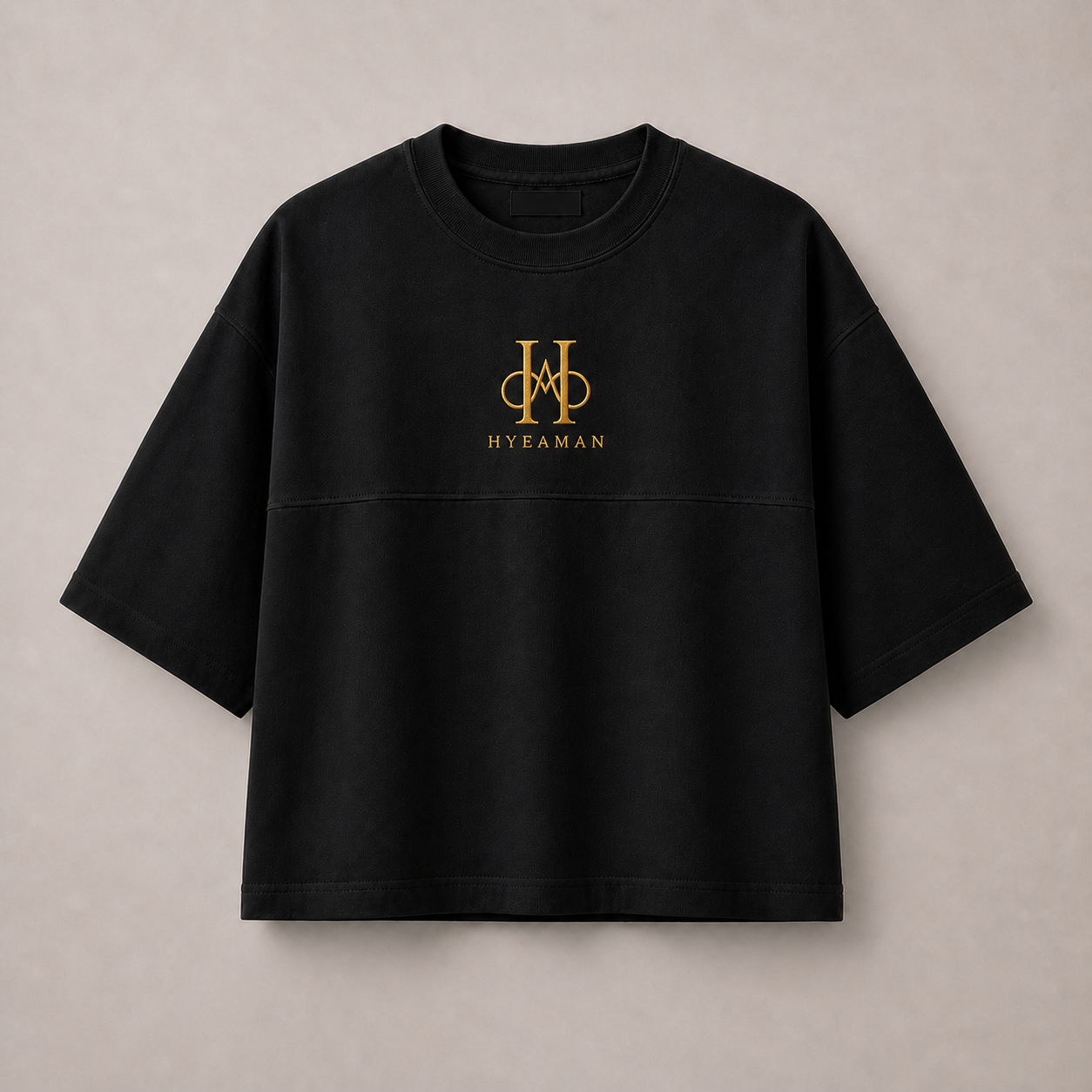 Unisex Black Boxy Tee Front