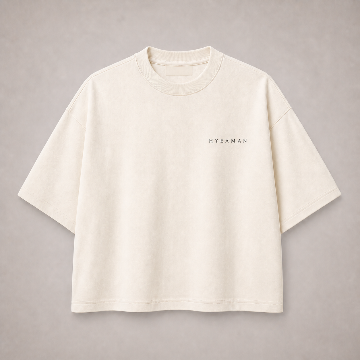 Unisex Ivory Boxy Tee Front