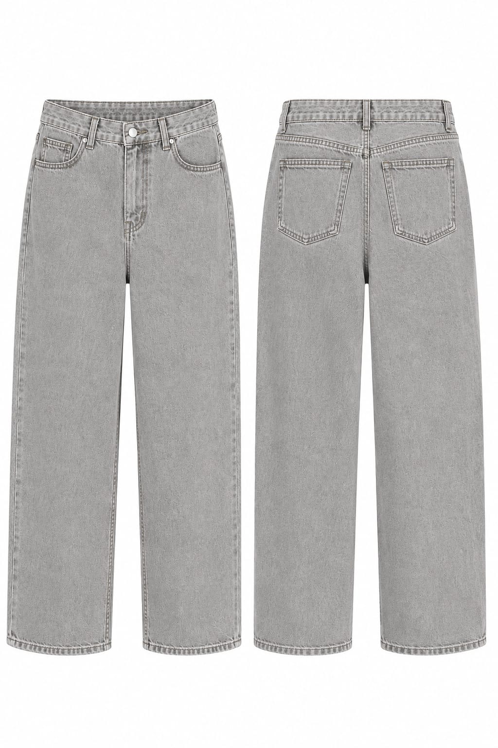 Grey Straight-Leg Jeans