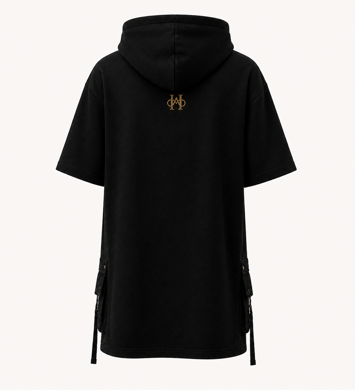 Mens Black Hoodie Dress Back