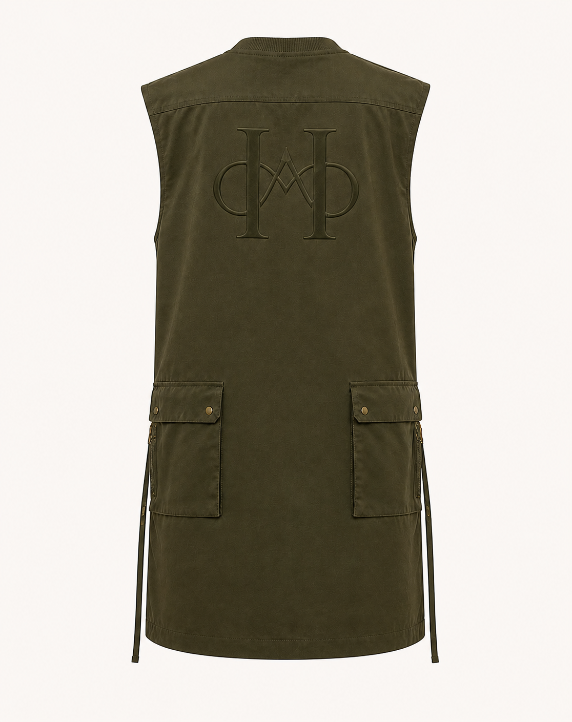 Mens Olive Utility Midi Dress Back