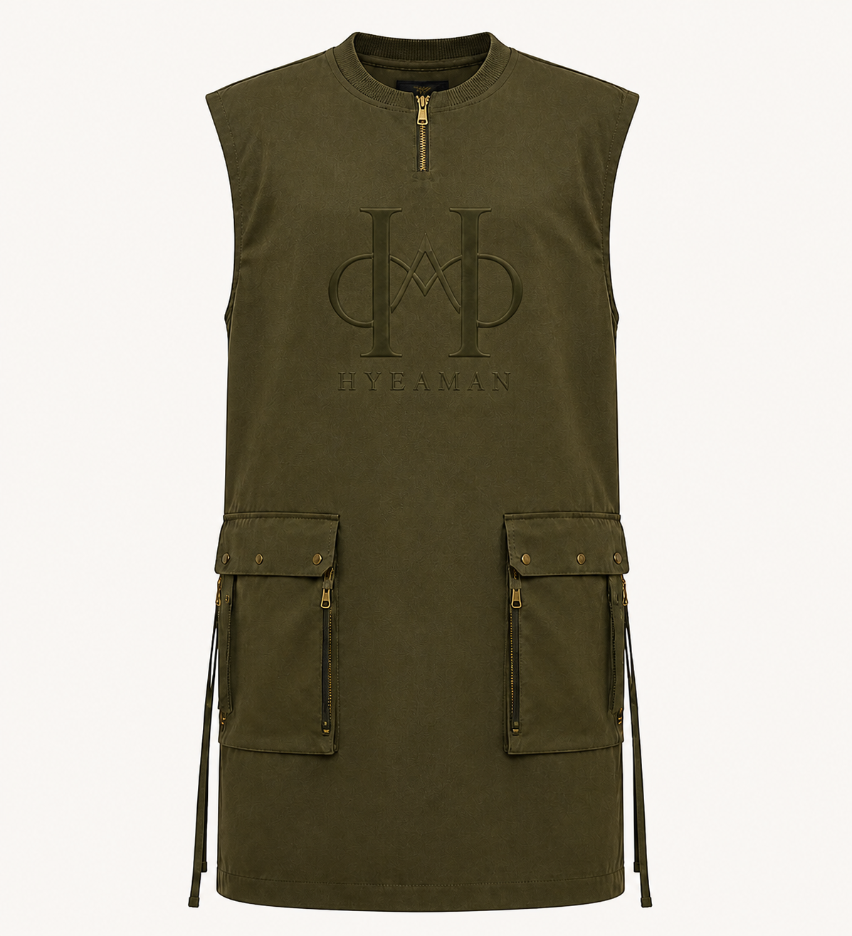 Mens Olive Utility Midi Dress