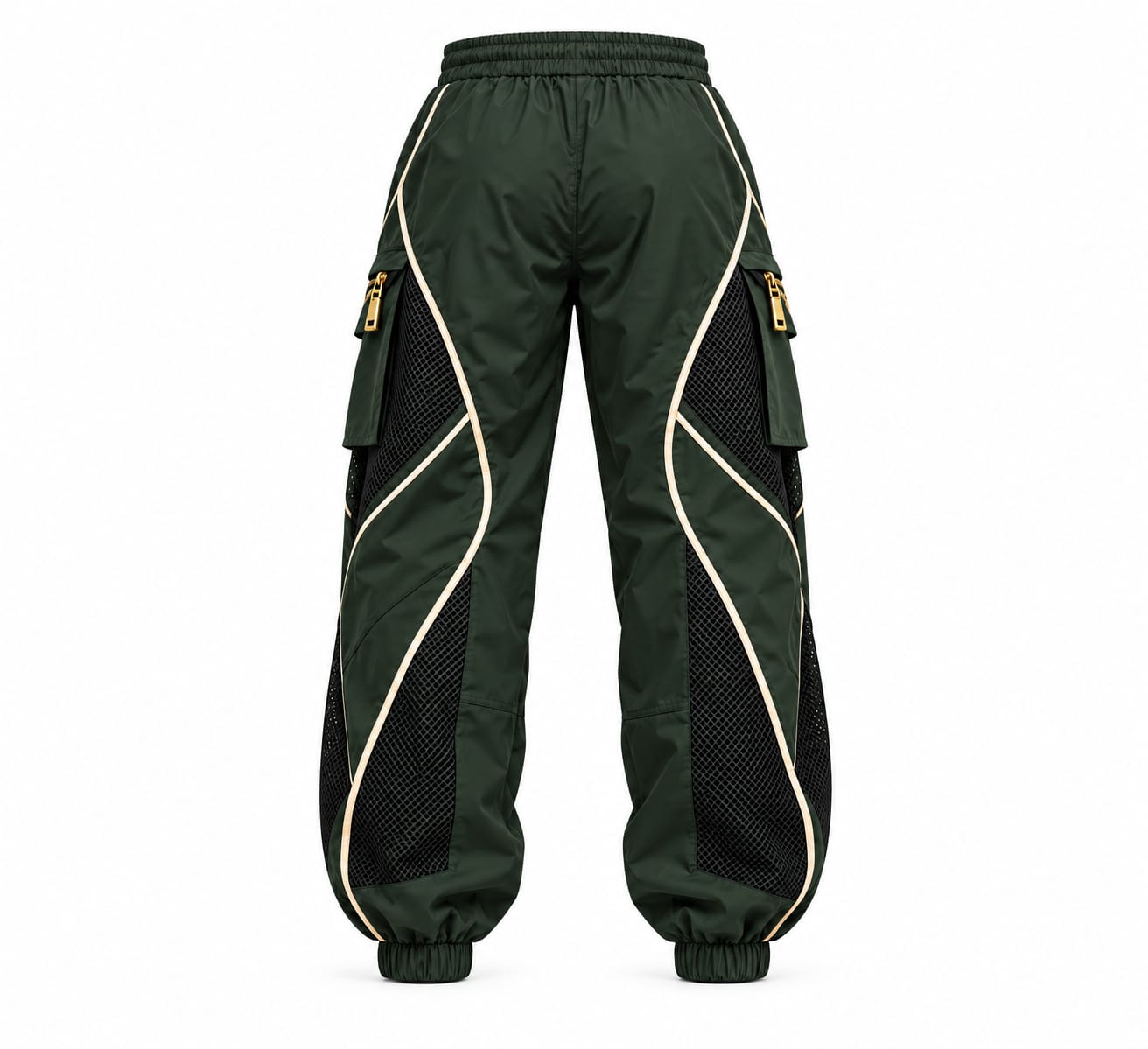 Green Track Cargo Pants Back