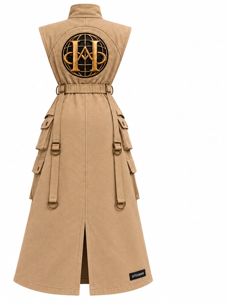 Tan Utility Dress Back